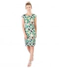 Rochie din jerse subtire imprimat cu motive florale