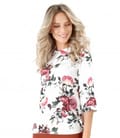 Bluza din viscoza imprimata cu trandafiri