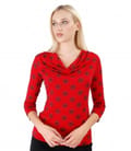 Bluza din jerse elastic imprimat cu cercuri