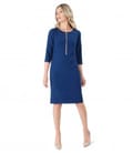 Rochie midi din stofa elastica cu fermoar