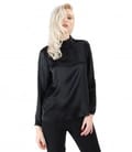 Bluza din saten de viscoza cu maneci lungi