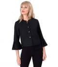 Sacou cu mansete peplum din bumbac cu lana virgina
