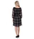 Rochie din voal in carouri cu cordon