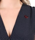 Rochie in colturi din viscoza imprimata cu picouri