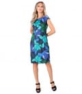 Rochie din jerse subtire imprimat cu motive florale