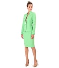 Costum dama office cu fusta si sacou din stofa elastica
