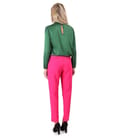 Pantaloni pana cu bluza din saten de viscoza