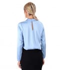 Bluza din saten de viscoza cu guler gen tunica