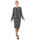 Costum dama office cu fusta si sacou din bucle cu lana