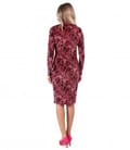 Rochie midi din catifea elastica cu fermoar cu dubla deschidere