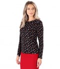 Bluza din jerse elastic imprimat cu motive geometrice