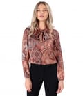 Bluza eleganta din saten imprimat cu motive paisley