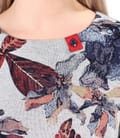 Bluza din jerse elastic gros imprimat cu motive florale