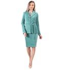 Costum dama office cu fusta si sacou din catifea raiata