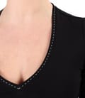 Bluza din jerse elastic subtire cu decolteu in V
