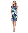 Rochie din jerse elastic imprimat cu motive florale