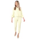 Costum dama office cu sacou cu mansete ample si pantaloni pana