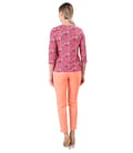 Pantaloni pana cu bluza din bumbac elastic imprimat