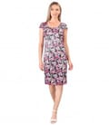 Rochie din satin de bumbac elastic cu flori