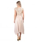 Rochie de seara midi cu corsaj din dantela cu paiete