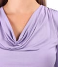 Bluza din jerse elastic de viscoza cu decolteu in falduri
