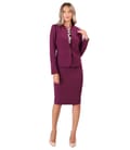 Costum dama office cu fusta si sacou din stofa elastica