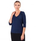 Bluza din jerse elastic subtire cu decolteu in V