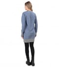 Rochie tip hanorac din bumbac elastic cu buzunar pe fata