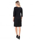 Rochie din stofa elastica decorata cu rips in talie