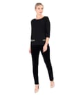 Pantaloni pana din catifea cu bluza din jerse elastic