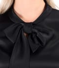 Bluza din saten de viscoza cu guler tip esarfa