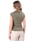Tricou din jerse elastic cu falduri