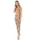 Pantaloni pana cu animal print si bluza din jerse elastic fin
