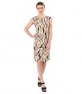 Rochie din jerse elastic cu animal print