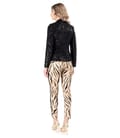 Tinuta de ocazie cu sacou din paiete si pantaloni cu animal print