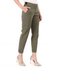 Pantaloni din bumbac elastic subtire cu buzunare pe fata