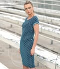 Rochie business din brocart elastic cu bumbac