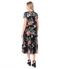 Rochie cu volane din viscoza imprimata cu motive florale
