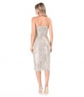 Rochie de seara midi din paiete cu bretele