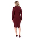 Costum dama office cu fusta si sacou din stofa elastica