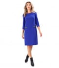 Rochie office evazata din stofa elastica