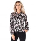 Bluza din saten de viscoza cu guler tip esarfa