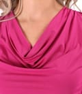 Bluza din jerse elastic cu decolteu in falduri