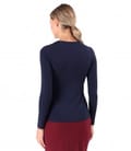 Bluza din jerse elastic cu decolteu in falduri