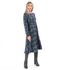 Rochie midi din viscoza plina imprimata cu motive florale