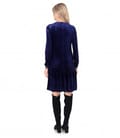 Rochie din catifea elastica cu aplicatie de cristale la decolteu
