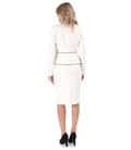 Costum dama office cu sacou si fusta din stofa elastica cu viscoza