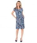 Rochie din bumbac elastic imprimat cu motive geometrice