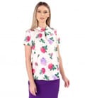 Bluza din matase naturala imprimata cu motive florale