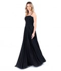 Rochie de seara lunga cu corset din voal uni